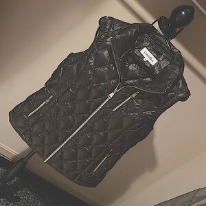 Calvin Klein Duck Down Quilted Diamond Puffer Vest, Charcoal Black